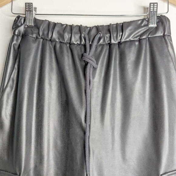 Lovers + Friends Faux Leather Jogger Pants Elastic Waist Capsule Wardrobe - Picture 8 of 15
